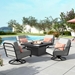 Anthem Cushion Swivel Rocker and Fire Table Set