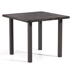 Homecrest Timber 48" Square Bar Post Base Table with Umbrella Hole - 2548SBRTM
