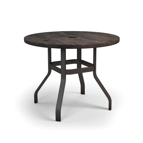 Homecrest Timber 42" Round Balcony Universal Base Table with Umbrella Hole - 3742RBTM