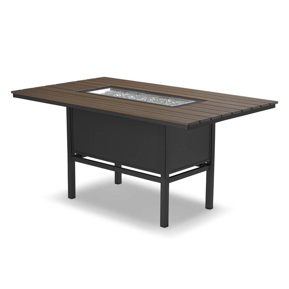 rectangular bar height fire table