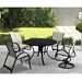 Telescope Casual Aruba Sling Dining Set for 4 in Black with Alloy Slings - In Stock - TC-QS-SET28