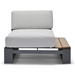 Woodard Gather RHF Chaise Unit with NextTeak Accent front view